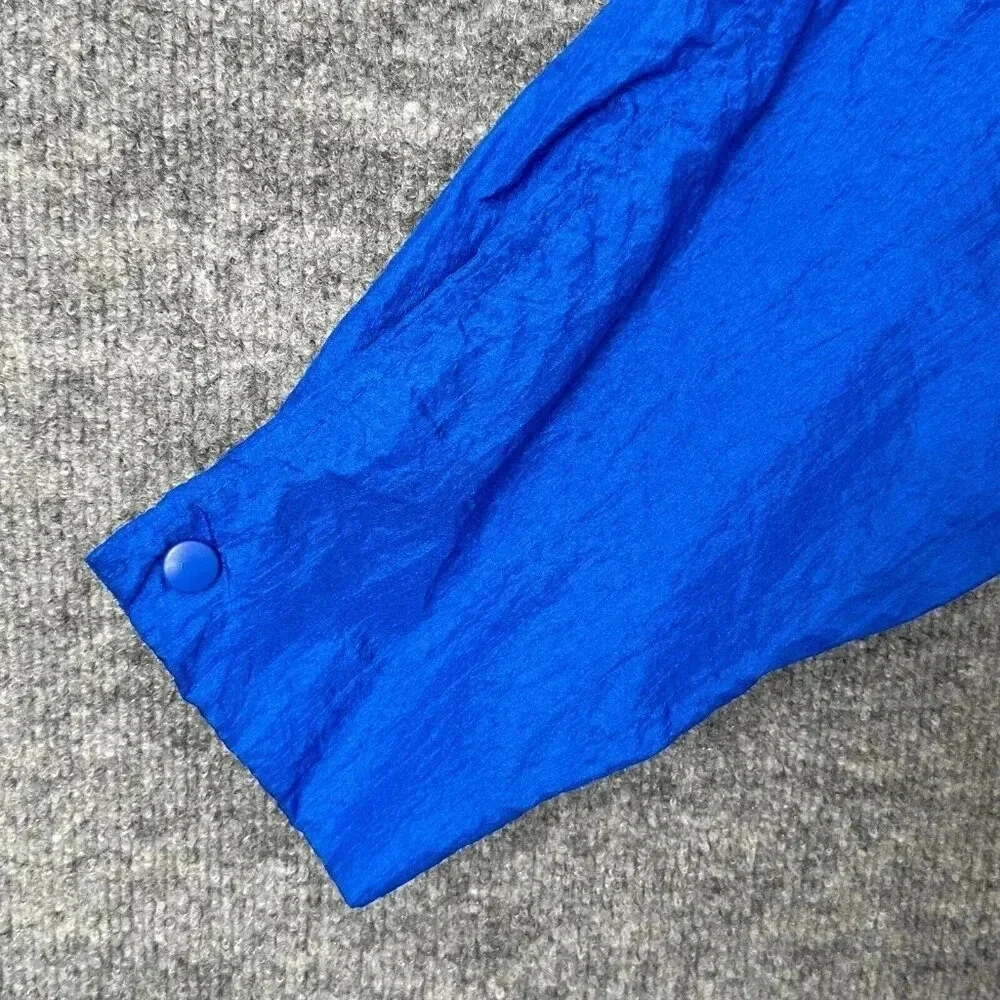 Vintage 90s Kristen Blake Windbreaker Womens M Blue Nylon Crinkle Loose Jacket - Picture 12 of 16